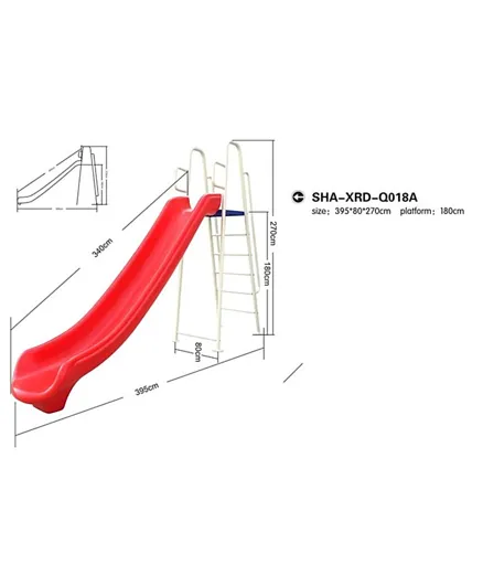 Myts Mega Straight Slide for Kids - Red