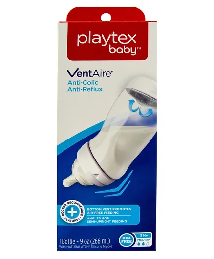 Playtex VentAire Medium Flow Feeding Bottle - 266 ml