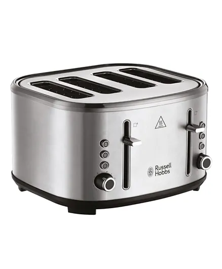 Russell Hobbs Brushed 4 Slice Stylevia Toaster with with High Lift and Extra Wide Slots 1670W 26290 - Silver