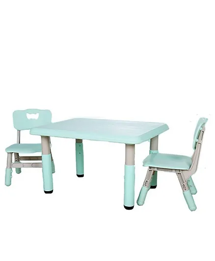 Little Angel Kids Study Table and Chair Set - Turquoise and Grey