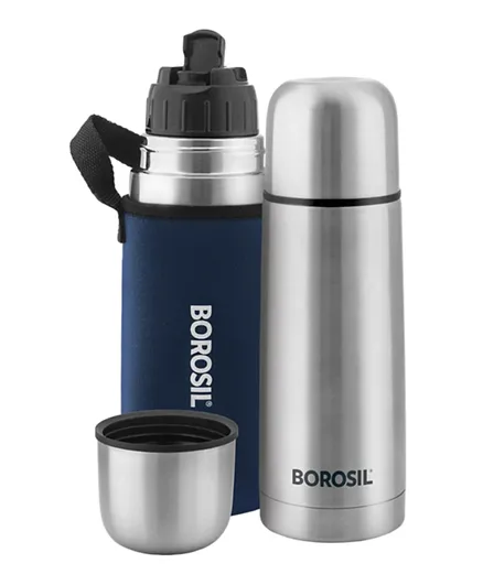 Borosil Vaccum Thermo Flask Blue  - 350mL