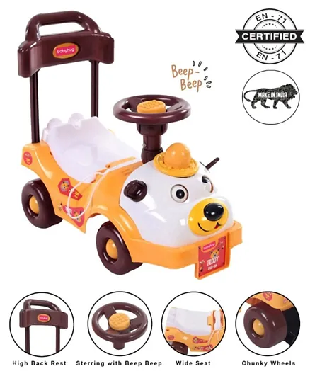 Babyhug Teddy Foot To Floor Ride-On - White Face