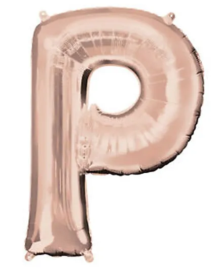 Anagram Letter P Rose Gold Foil Balloon - 40 Inches