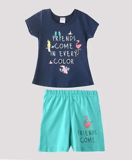 Genius Friends Come in Every Color T-Shirt With Shorts Set - Navy