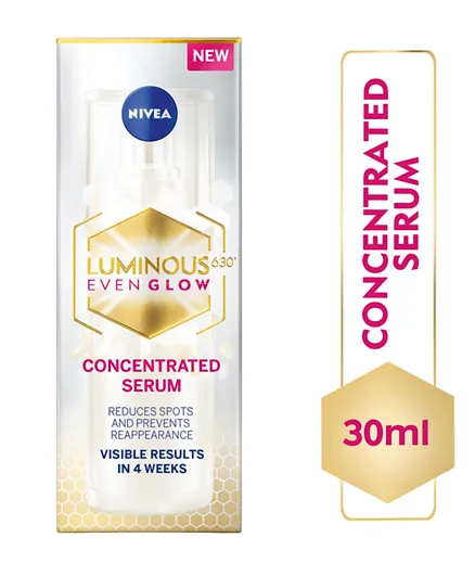 Nivea LUMINOUS 630 EVEN GLOW Concentrated Face Serum Spot Darkening Protection - 30ml
