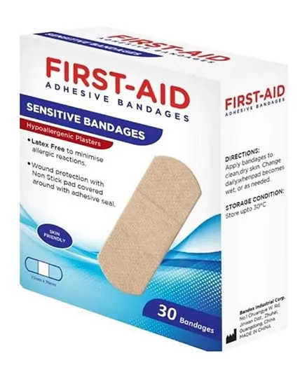 FIRST AID Sens Hypoallergenic Bandages - 30 Pieces