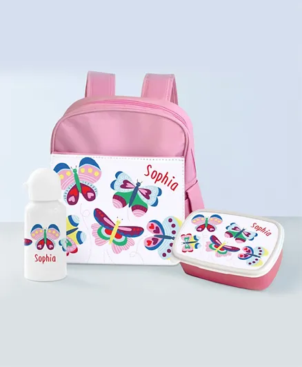 Essmak Butterfly Extravaganza Personalized Backpack Set - 11 Inches