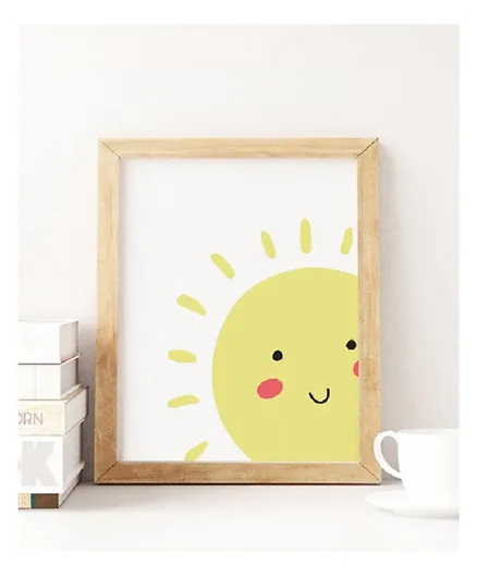 Sweet Pea Smile Sun Wall Art Print - Yellow