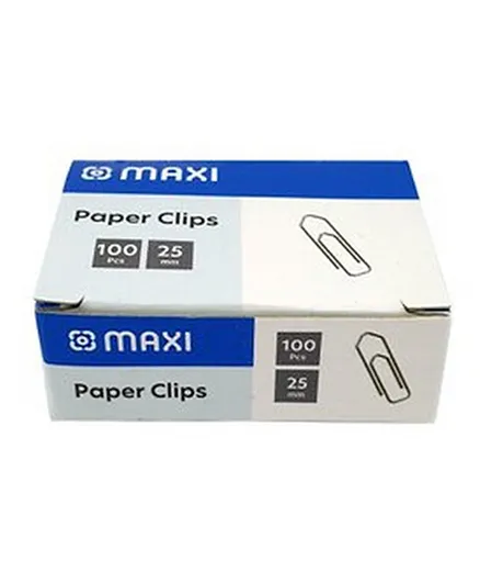 MAXI 25 MM Boat Shape Paper Clip Silver - 100 Pieces/Box