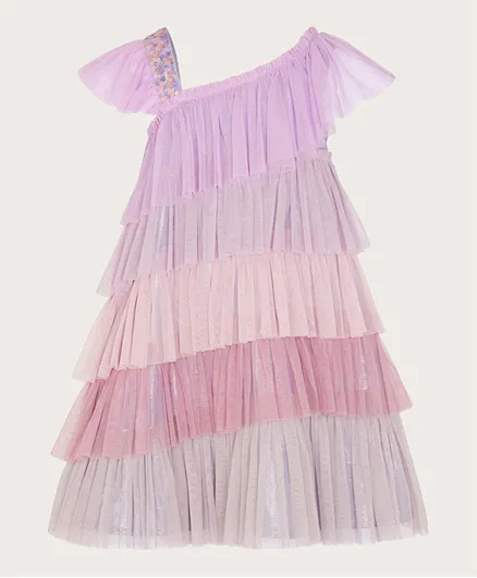 مونسون تشيلدرن فستان بكتف واحد مزين - متعدد الألوان