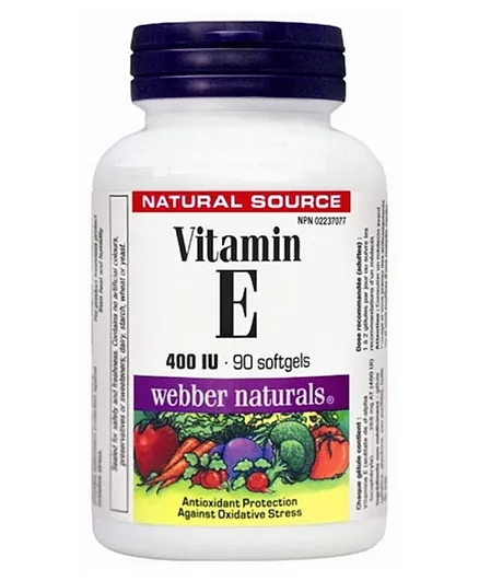 WEBBER NATURALS Vitamin E 400mg - 90 Softgels