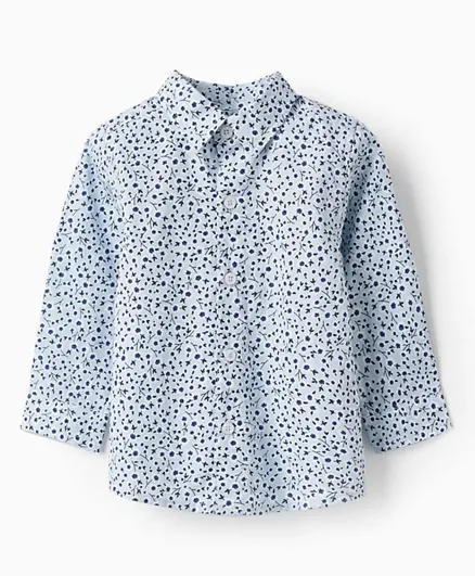 Zippy Floral All Over Print Shirt - Light Blue