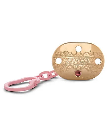 Suavinex Premium Soother Chain - Pink and Golden