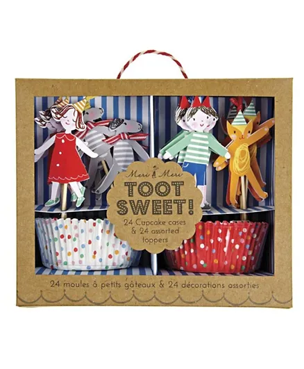 Meri Meri Toot Sweet Children Cupcake Kit Pack of 48 - Multicolour