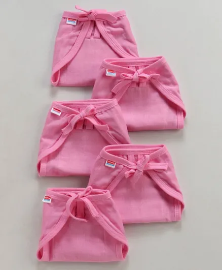 Babyhug U Shape Reusable Muslin Nappy Set Lace Extra Small Pink - Pack Of 5