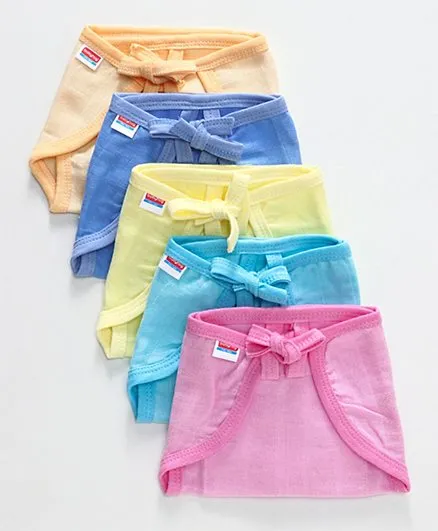 Babyhug U Shape Reusable Muslin Nappy Set Lace Small Pack Of 5 - Multicolor