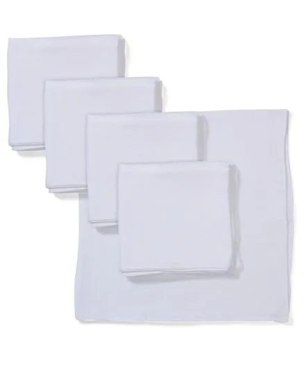 Babyhug Reusable Square Muslin Nappy Set Medium Pack Of 5 - White