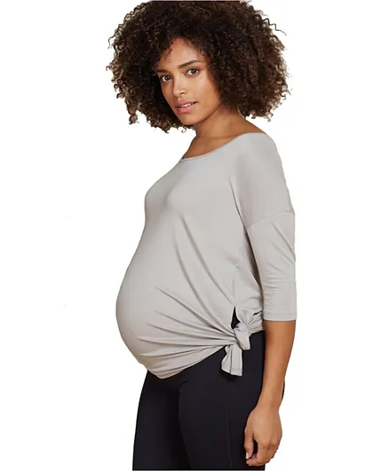 Mums & Bumps - Isabella Oliver Round Neck Maternity Top - Grey
