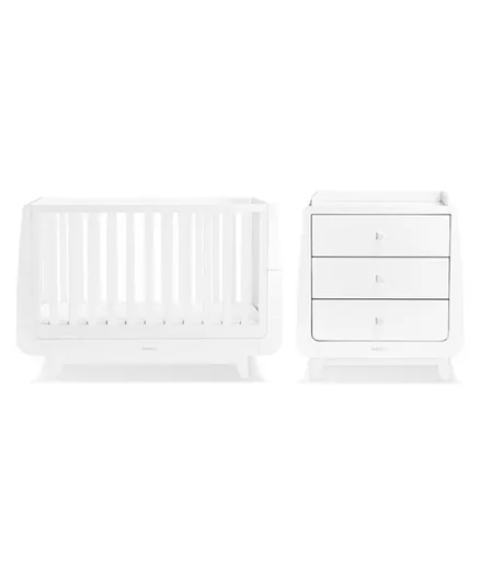 Snuz Kot Skandi 2 Piece Baby Nursery Furniture Set - White