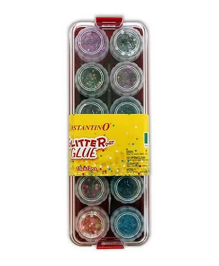 UKR Glitter Glue Multicolor - 12 Pieces