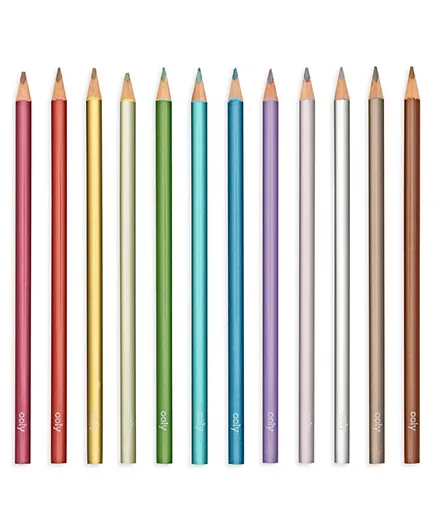 أقلام رصاص ملونة ميتاليك مودرن من أولي - طقم من 12