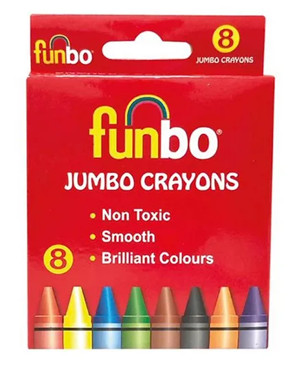 Funbo Jumbo Crayons Colors Assorted - Pack of 8