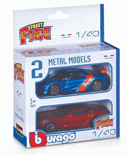Bburago Street Fire 1:43 Metal Models Diecast Car - Pack of 2