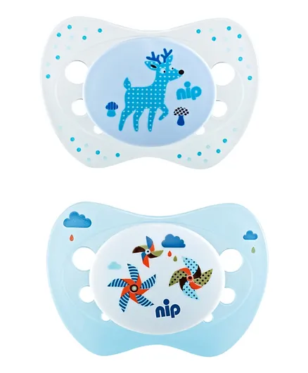 Nip Life Silicone Soothers Deer & Windmill- Pack of 2
