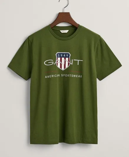 Gant Archive Shield Graphic T-Shirt - Olive Green
