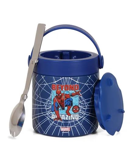 Eazy Kids Marvel Beyond Amazing Spider Man Stainless Steel Insulated Food Jar Blue - 350mL