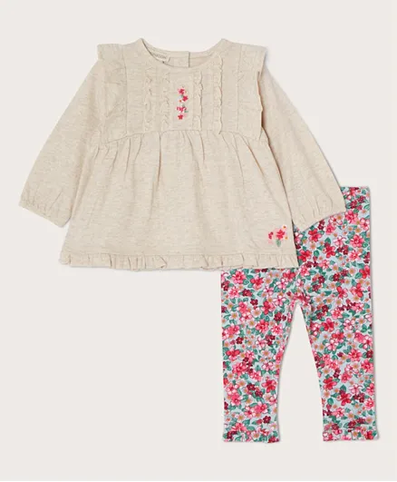 Monsoon Children Jersey Floral Top and Pants Set - Multicolor