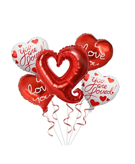 Brain Giggles Heart Foil Balloons - Set of 5