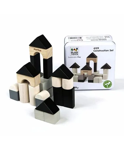 Plan Toys Wooden Mini Construction Set - 24 Blocks