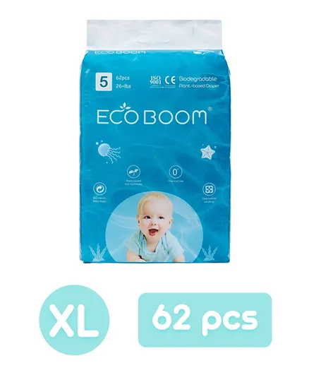 Eco Boom Plant-Based Diaper Size 5 - 62 Pieces
