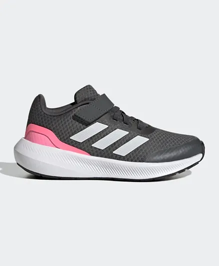 adidas RunFalcon 30 Elastic Lace Top Strap Shoes - Grey Six