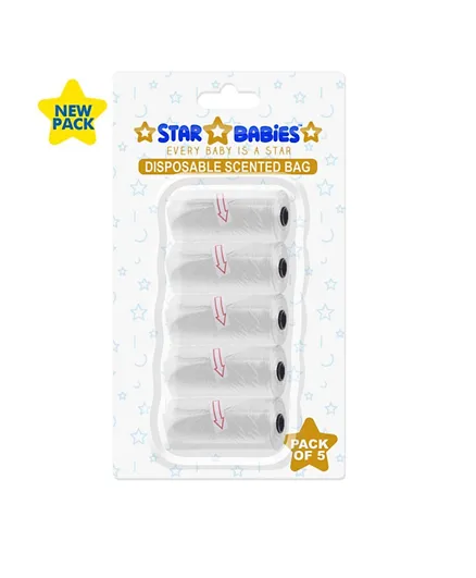 Star Babies Scented Bag Blister White - Pack of 5 (15 Each)