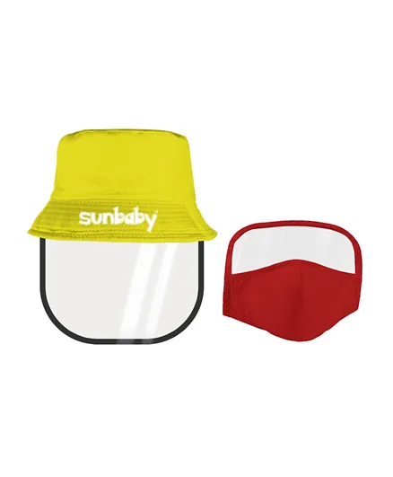 Starbabies Face Shield With Hat + Mask With Eye Shield - Yellow/Red