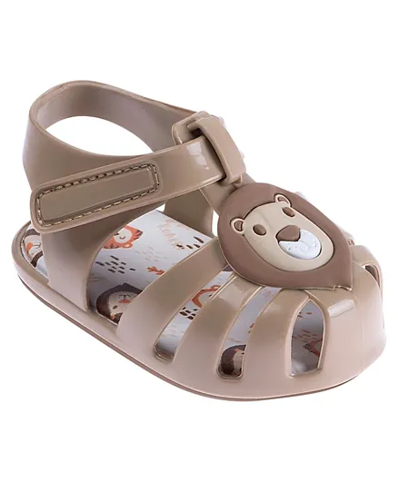 Pimpolho Children's Sandal With Lion And Velcro Closure - Brown