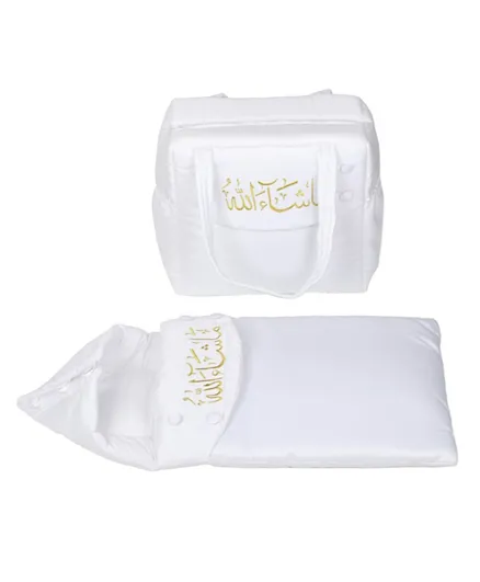 كيس نوم للأطفال ليتل أنجل مع حقيبة حفاضات - أبيض/كريمي
