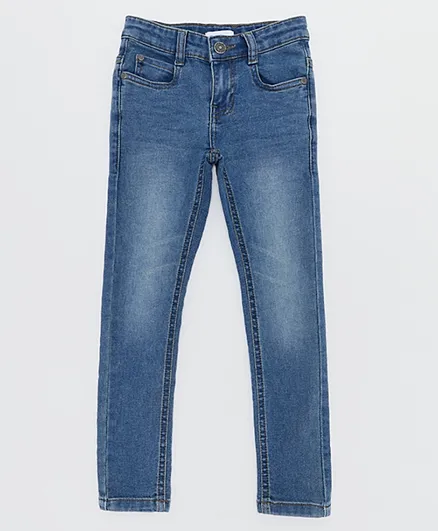 آر أند بي كيدز - بنطال جينز بتصميم المغسول فاتح اللون - أزرق