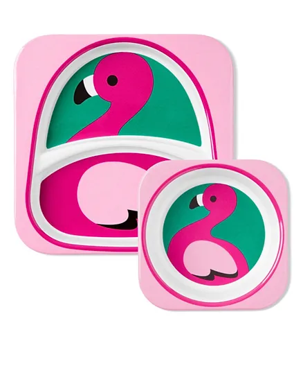 Skip Hop Flamingo Zoo Tableware Set - 2 Pieces