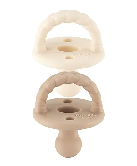 Itzy Ritzy Sweetie Soothe Orthodontic Silicone Pacifiers Beige - 2 Pieces