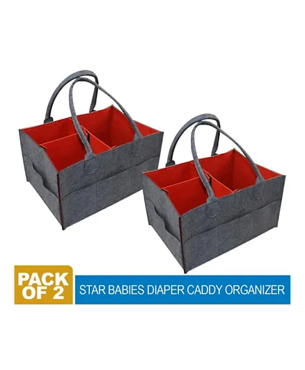 Star Babies Diaper Caddy Organizer Pack of 2 - Red