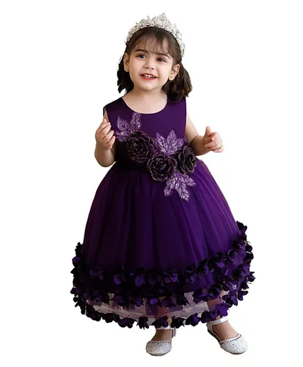 Babyqlo Lace And Sequins Tutu Dress - Purple
