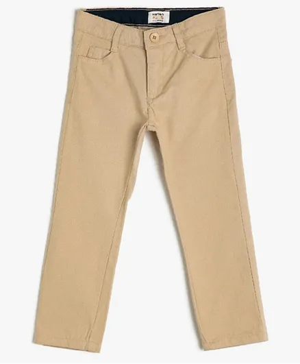 Koton Solid Chino Trousers - Beige