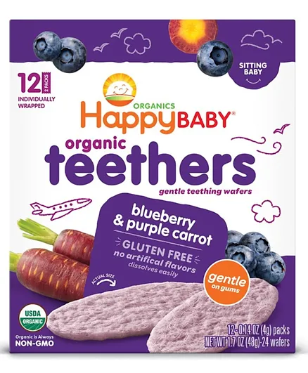 Happy Family Gentle Teethers Organic Teething Wafers  - 48 Grams