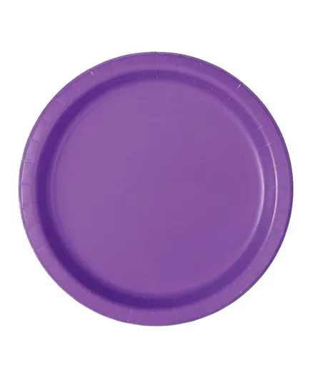 Unique Neon Purple Round Plate Pack of 20 -7 Inches