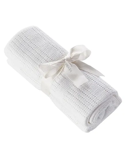 Kinder Valley Cotton Cellular Blanket - White