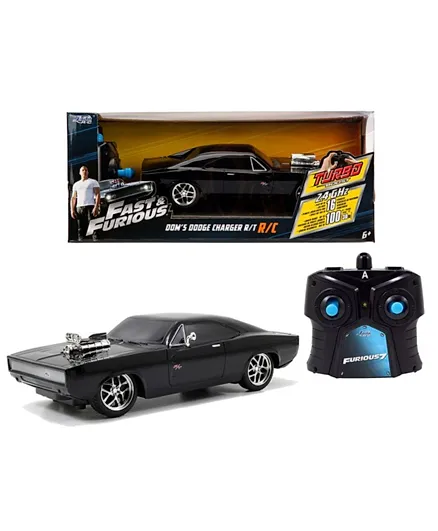 Jada Fast & Furious Scale 1:16 RC 1970 Dodge Charger Car - Black