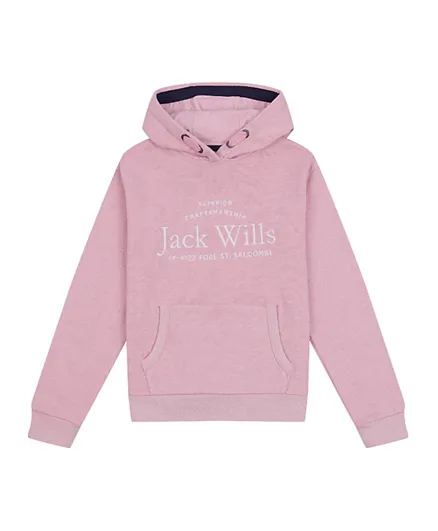 Jack Wills Script Embroidered Hoodie - Pink
